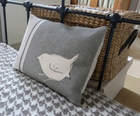 Helkat Grey Wren Linen Cushion